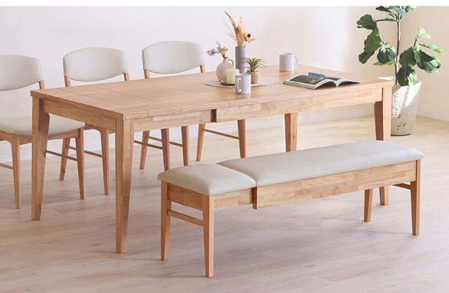 ENIF ダイニングテーブル 伸長式 テーブル 幅130-180cm 単品 4人掛け 6人掛け リビング テーブル ダイニング 木製 おしゃれ 北欧 モダン 食卓 テーブル 天然木 インテリア(代引不可)【送料無料】_1