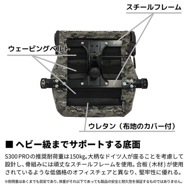 ゲーミングチェア Nitro Concepts S300 PRO DIGITAL CAMO デジタルカモフラージュ アーキサイト NC-S300PRO-UC アームレスト ネックピロー ランバーサポート付属 耐荷重150kg スチール素材(代引不可)【送料無料】_8
