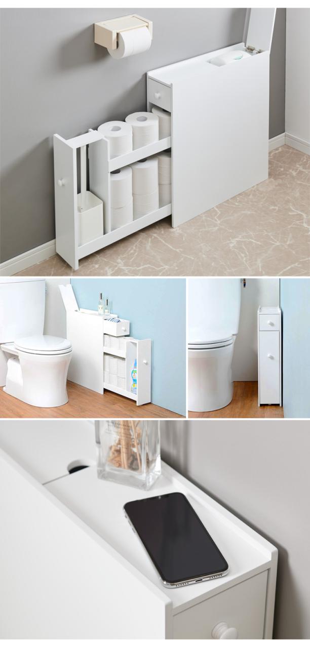 幅14 完成品 スリムトイレラック 省スペース 清潔感 真っ白 シンプルデザイン トイレラック スリム ホワイト 幅14 cm 完成品 省スペース