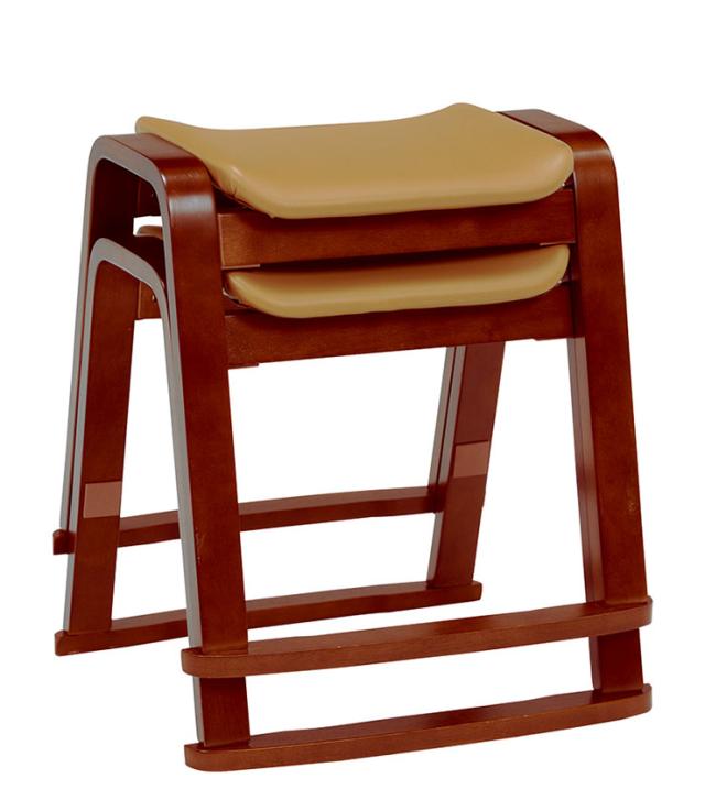 専用木製スツール 2脚セット ブラウン スタッキングスツール 2脚セット 木製 ブラウン 150-SNCH009