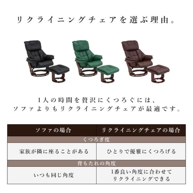 リクライニングチェア オットマン付き 360度回転 パーソナルチェア リクライニングチェアー 肘付き 一人掛け ハイバック 父の日 母の日 プレゼント(代引不可)【送料無料】_5