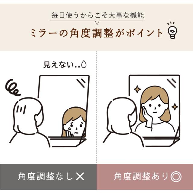 コンパクト デスクドレッサー 幅53 スツール付き 半完成品 2口コンセント 引き出し 収納 1面鏡 一面鏡 鏡台 ミラー テーブル メイク 可愛い かわいい おしゃれ(代引不可)【送料無料】_12