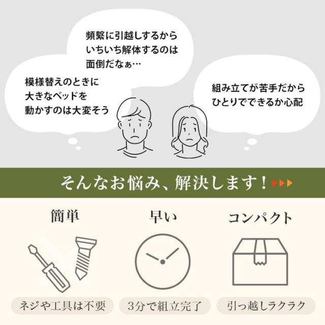 組立簡単 畳ベッド シングル 頑丈 耐荷重200kg ベッドで畳 すのこベッド ベッドフレーム 畳マットレス い草 木製 和風 和モダン おしゃれ(代引不可)【送料無料】_1
