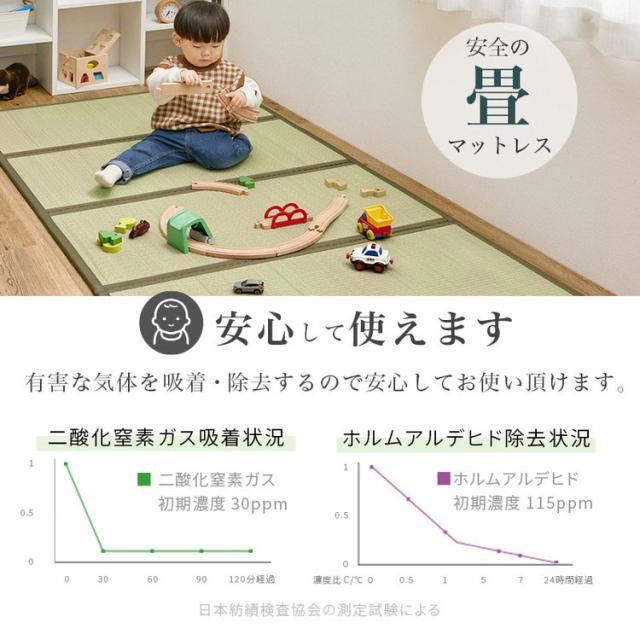 組立簡単 畳ベッド シングル 頑丈 耐荷重200kg ベッドで畳 すのこベッド ベッドフレーム 畳マットレス い草 木製 和風 和モダン おしゃれ(代引不可)【送料無料】_8