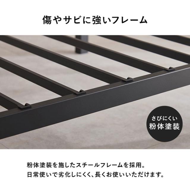 ネジ不要・簡単組立 スチールベッド セミダブル SD ボンネルコイルマットレスセット ベッド ベッドフレーム マットレス セット パイプベッド シンプル 工具不要 組立簡単 おしゃれ(代引不可)【送料無料】_10