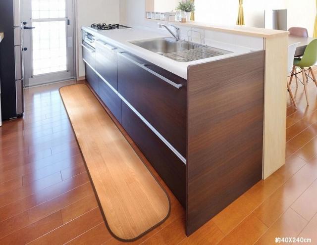 木目調消臭フリーマット ニオクリン 約90×180cm LBE(代引不可)【送料無料】_1