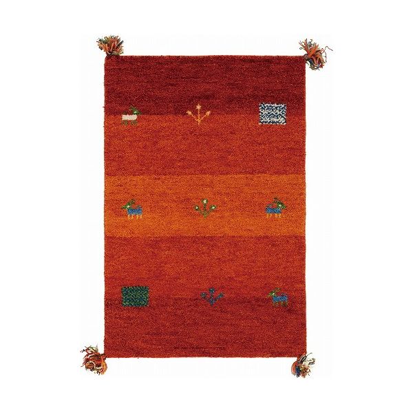 ギャッベ マット・ラグ GABBEH D16 約45×75cm OR(代引不可)【送料無料】