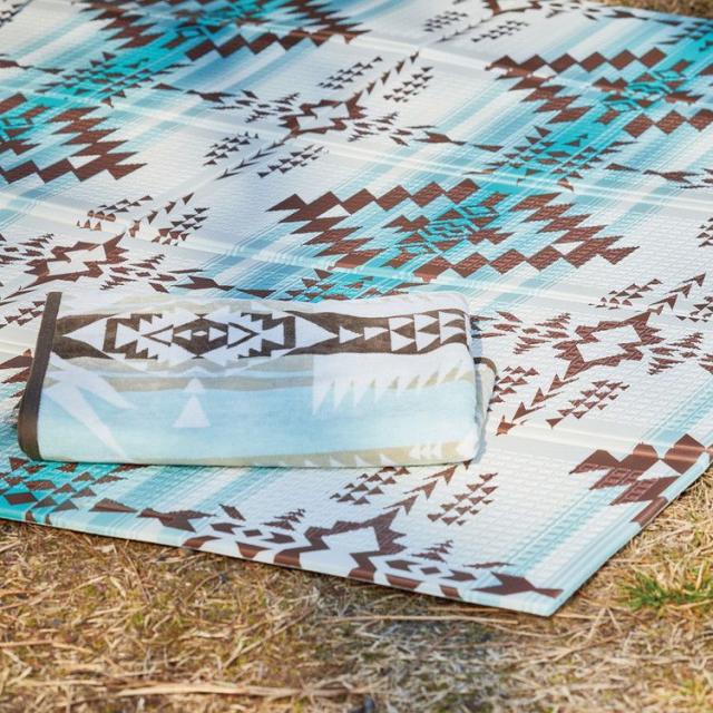 キリム柄 クッションプレイマット 118×176cm 撥水 耐熱 防音