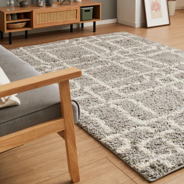 ラグ 160×235cm 厚手 シャギーラグ 幾何学 モダン ウィルトン織り