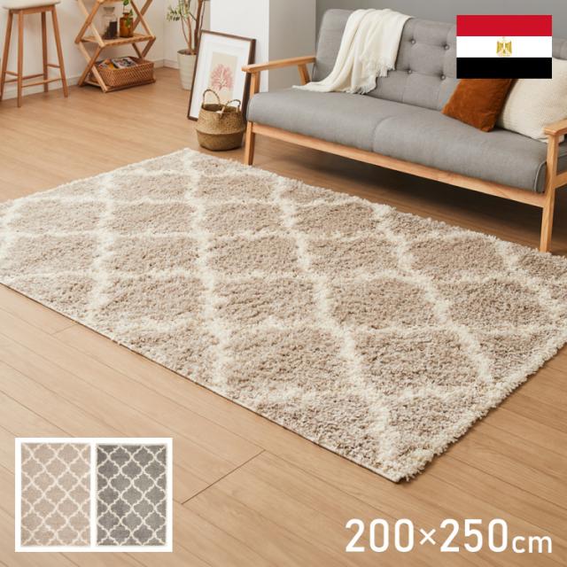 ラグ 200×250cm 厚手 シャギーラグ ベニワレン モロッカン モダン ウィルトン織り カーペット ラグマット ウィルトンラグ ホットカーペット・床暖房OK 可愛い かわいい(代引不可)【送料無料】