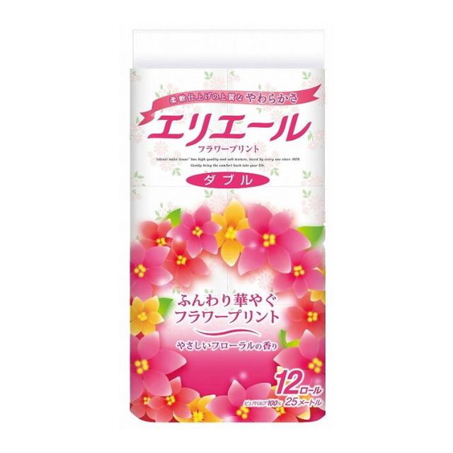 【単品16個セット】 エリエールフラワープリント12Rダブル 大王製紙株式会社(代引不可)【送料無料】の通販は