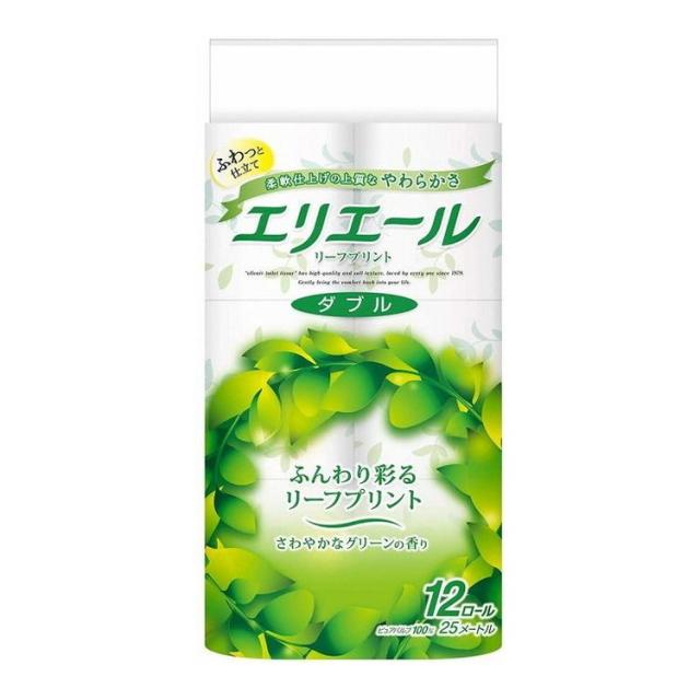 【単品18個セット】 エリエールリーフプリント12Rダブル 大王製紙株式会社(代引不可)【送料無料】