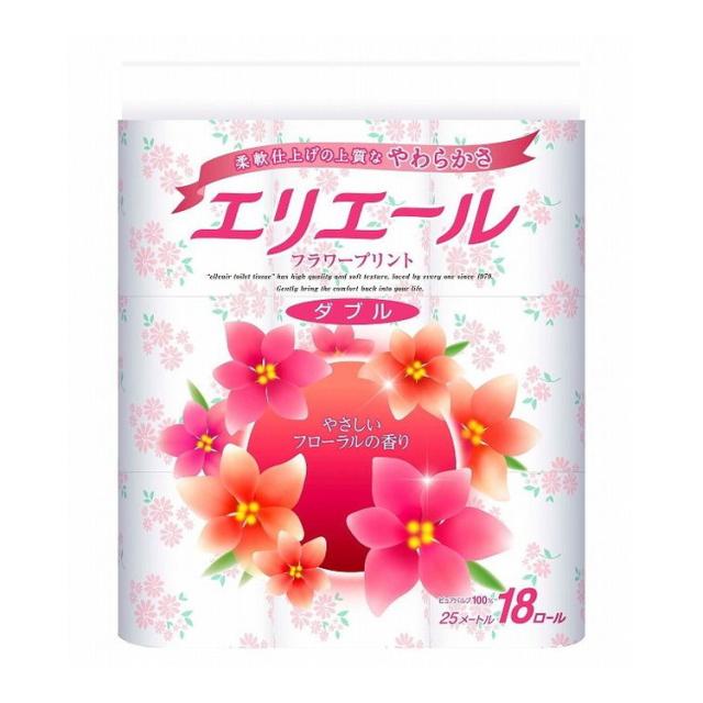 【単品18個セット】 エリエールフラワープリント18Rダブル 大王製紙株式会社(代引不可)【送料無料】