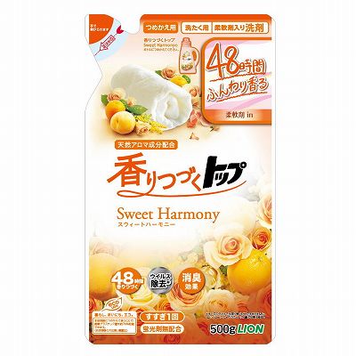 【単品16個セット】 香りつづくトップSweetHarmonyつめかえ用500g まとめ買い(代引不可)【送料無料】の通販はその他洗濯用洗剤