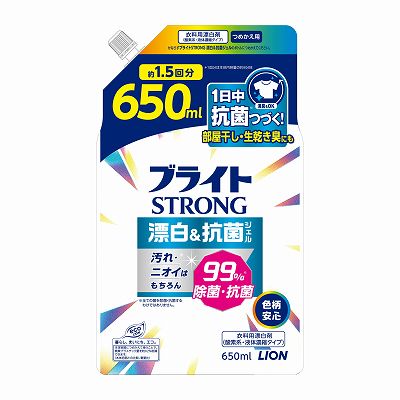【単品18個セット】 ブライトSTRONG漂白&amp;抗菌ジェルつめかえ用650ml まとめ買い(代引不可)【送料無料】