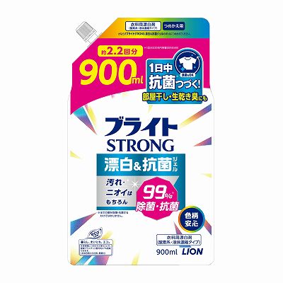 【単品14個セット】 ブライトSTRONG漂白&amp;抗菌ジェルつめかえ用900ml まとめ買い(代引不可)【送料無料】
