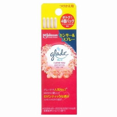 【単品18個セット】 グレード消臭センサー&amp;スプレーロマンティックフローラルつけかえ用4個パック まとめ買い(代引不可)【送料無料】