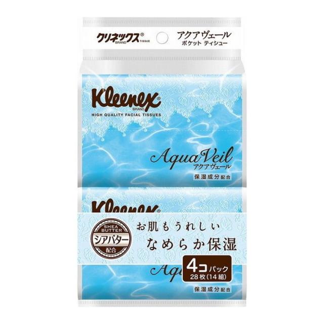 【単品19個セット】 クリネックスアクアヴェールポケット4P 日本製紙クレシア株式会社(代引不可)【送料無料】の通販は
