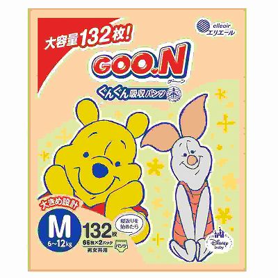【単品14個セット】 グーンぐんぐん吸収パンツMサイズ66枚*2ケース品 まとめ買い(代引不可)【送料無料】