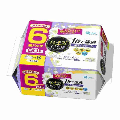 【単品12個セット】 キレキラ!トイレクリーナー1枚で徹底おそうじシートクリーンフローラルつめかえ用60枚 10枚×6P まとめ買い(代引不可)【送料無料】