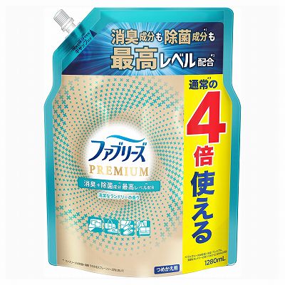 【単品12個セット】 ファブリーズW除菌+消臭プレミアム清潔なランドリーの香りつめかえ用4回分 まとめ買い(代引不可)【送料無料】の通販は 13,591円