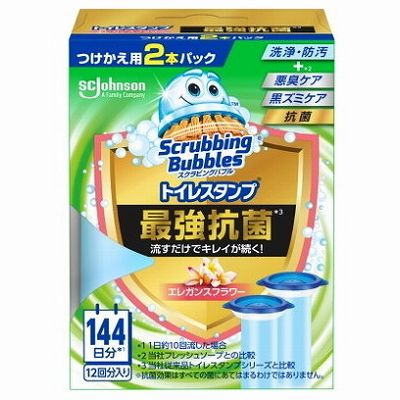 【単品16個セット】 スクラビングバブルトイレスタンププレミアム抗菌エレガンスフラワー替え2P まとめ買い(代引不可)【送料無料】 7,934円