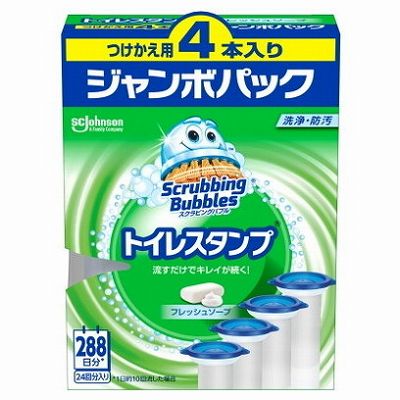 【単品9個セット】 スクラビングバブルトイレスタンプクリーナーフレッシュソープ替え4P まとめ買い(代引不可)【送料無料】の通販は