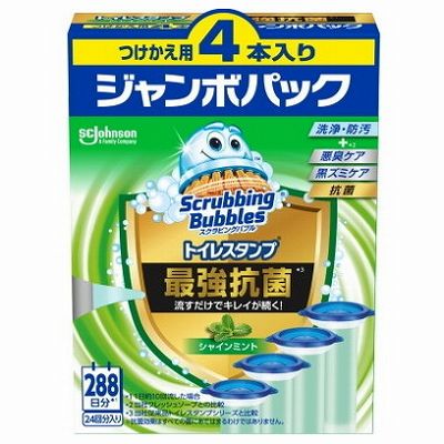 【単品13個セット】 スクラビングバブルトイレスタンププレミアム抗菌シャインミント替え4P まとめ買い(代引不可)【送料無料】の通販は 11,196円