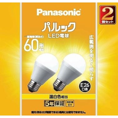 【4個セット】パナソニックマーケティングジャパン LDA7WWgK62T LED電球 一般電球タイプ(E26口金)2個入り(代引不可)【送料無料】の通販は