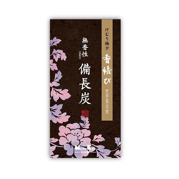 【4個セット】日本香堂 香結び 無香性備長炭 バラ詰(代引不可)【送料無料】