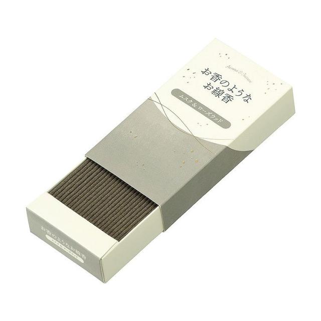 【単品4個セット】 カメヤマ お香のようなお線香 ムスク&ローズウッド(代引不可)【メール便配送】【送料無料】
