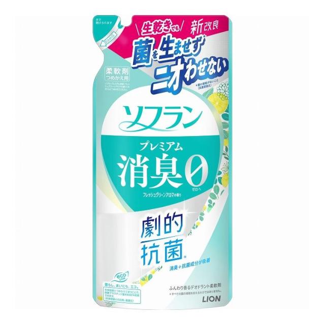 【単品21個セット】 ライオン ソフラン プレミアム消臭 フレッシュグリーンアロマの香り つめかえ用 380ml(代引不可)【送料無料】