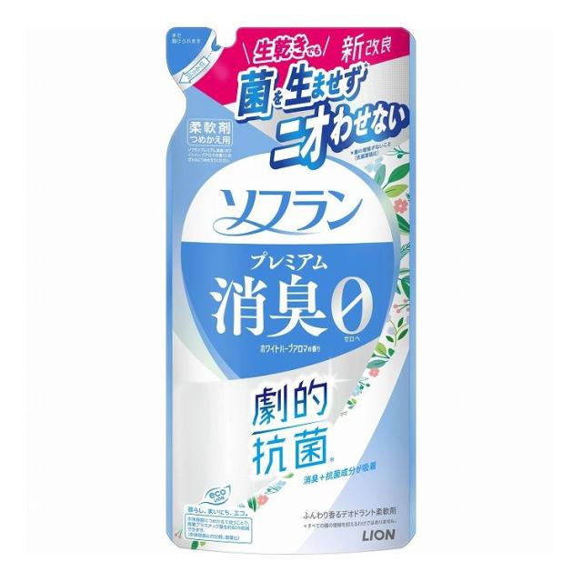【単品24個セット】 ライオン ソフラン プレミアム消臭 ホワイトハーブアロマの香り つめかえ用 380ml(代引不可)【送料無料】の通販は柔軟剤入り洗剤