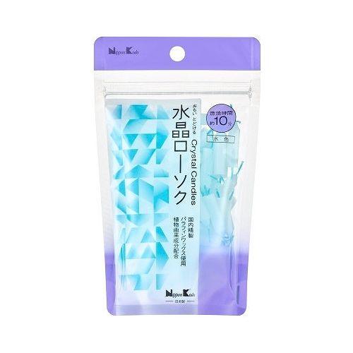 【単品11個セット】 日本香堂 水晶ローソク 10分 水色 パウチ型(代引不可)【送料無料】