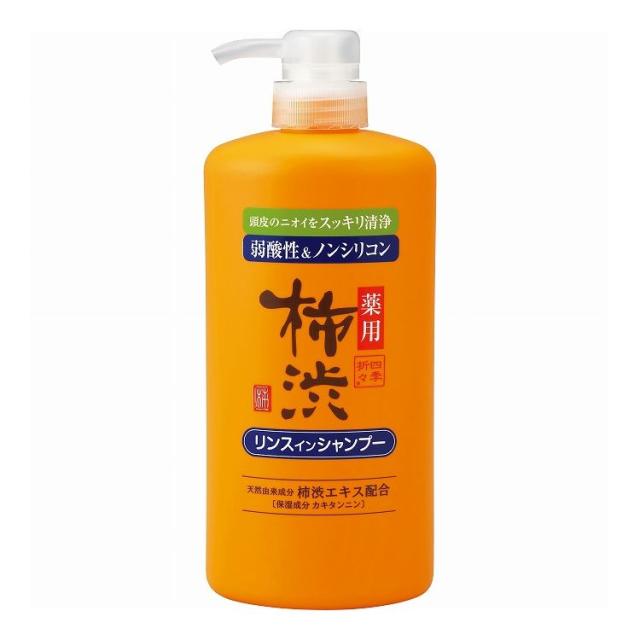 【単品24個セット】 熊野油脂 四季折々 薬用 柿渋 リンスインシャンプー 本体 600ml(代引不可)【送料無料】