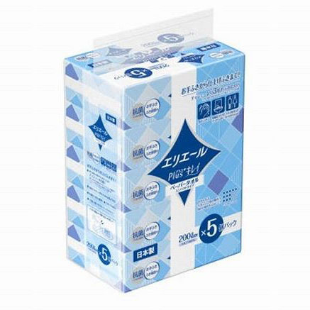 【単品12個セット】 大王製紙 エリエールPlus+キレイペーパータオルコンパクトタイプ200組5P(代引不可)【送料無料】 10,155円
