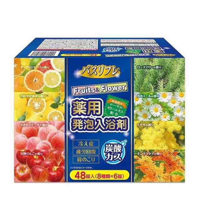 【単品6個セット】 バスリフレ薬用発泡入浴剤フルーツ&フラワー(代引不可)【送料無料】の通販は