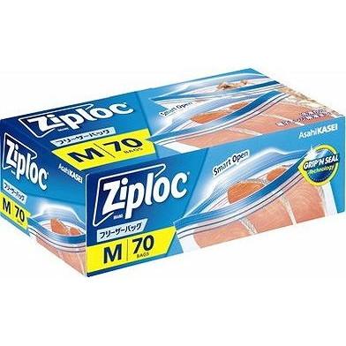 【単品10個セット】 ジップロック フリーザーバッグ M 70枚入 旭化成ホームプロダクツ(代引不可)【送料無料】