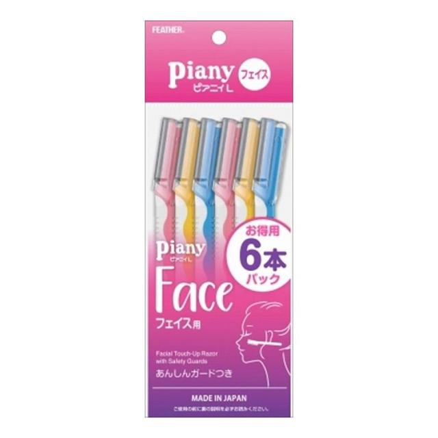 【単品12個セット】 フェザー安全剃刀 ピアニィL フェイス用 6本入(代引不可)【送料無料】