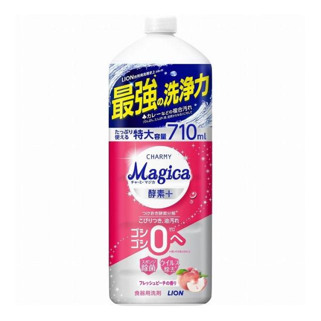 【単品27個セット】 ライオン CHARMY Magica(チャーミーマジカ)酵素+(プラス)フレッシュピーチの香り つめかえ用大型サイズ(代引不可)【送料無料】