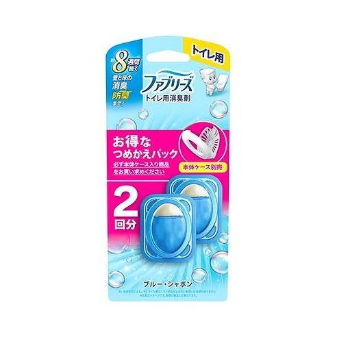 【単品11個セット】 ファブリーズトイレ用消臭剤ブルー・シャボンつめかえ2個パック P&Gジャパン(代引不可)【送料無料】
