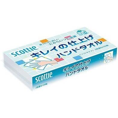 【単品15個セット】 スコッティ キレイの仕上げ ハンドタオル100 日本製紙クレシア(代引不可)【送料無料】