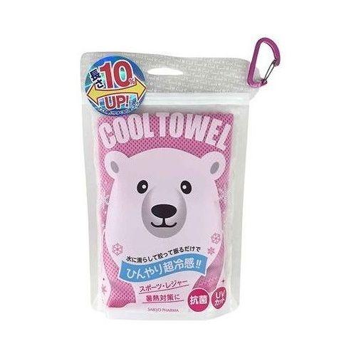 【単品14個セット】 サイキョウ・ファーマ クールタオルシロクマ ブロッサムピンク 熱中症対策 暑さ対策 冷感グッズ クールタオル しろくま 洗える 何度でも使える(代引不可)【送料無料】