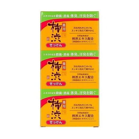 【単品5個セット】 四季折々 薬用 柿渋 石けん 3個パック 熊野油脂(代引不可)【送料無料】