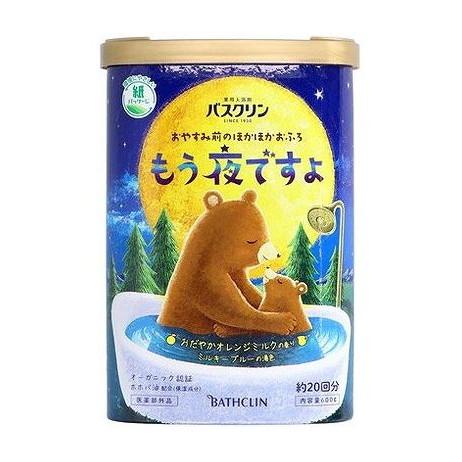 【単品18個セット】 バスクリン もう夜ですよ おだやかオレンジミルクの香り 600G バスクリン(代引不可)【送料無料】