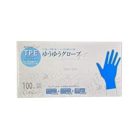 【単品18個セット】 ゆうゆうグローブTPEブルーL 錦尚金(代引不可)【送料無料】