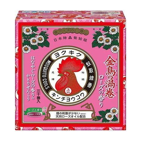 【単品20個セット】 金鳥の渦巻Vローズの香り30巻(紙函)(代引不可)【送料無料】