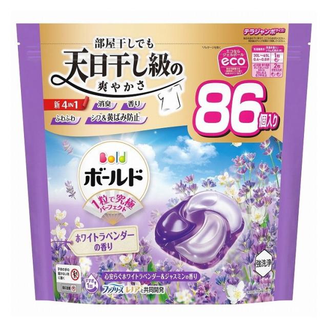 【単品3個セット】 ボールド ジェルボール4D心安らぐホワイトラベンダー&ジャスミンの香りつめかえテラジャンボサイズ 洗濯 大容量 P&Gジャパン(代引不可)【送料無料】