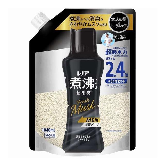 【単品5個セット】 レノア煮沸レベル消臭ビーズMEN清潔感あふれるムスクの香りつめかえ用特大 P&amp;Gジャパン(代引不可)【送料無料】