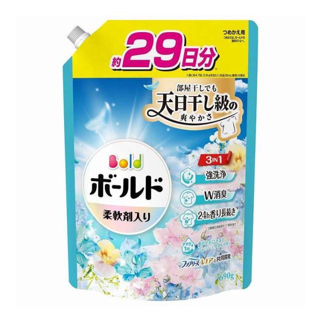 【単品11個セット】 ボールドジェル爽やかフレッシュフラワーサボンの香りつめかえ用超特大サイズ P&Gジャパン(代引不可)【送料無料】